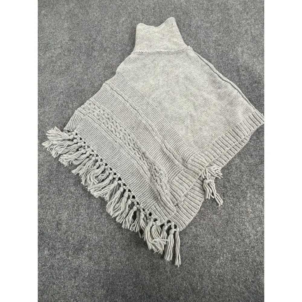 Cejon Poncho Scarf Womens Knit Heather Gray Winter Warm Shawl A10